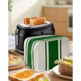 thumbnail image 4 of Green Vintage Small Toaster Cover 2 Slice, Kitchen Appliance Covers, Geometric Stripes Simple Lines Toaster Oven Cover with Loop, Bread Machine Cover Polyester Dust Cover Protection, 4 of 4