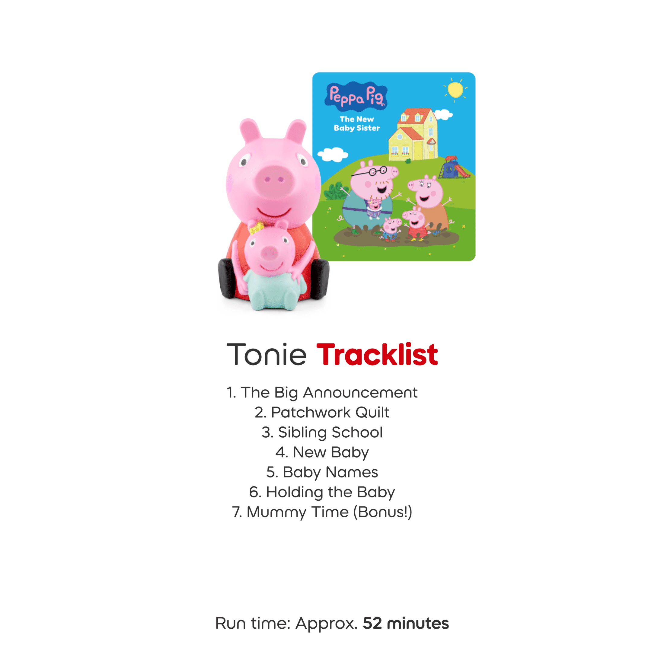 Personnage Tonie - TONIES® - Peppa Pig - La Nouvelle Petite Sœur - Figurine peinte main - Compatible Toniebox - Dès 3 ans