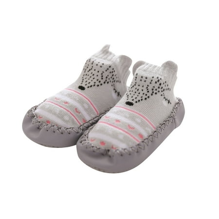 

LYCAQL Toddler Shoes Non-Slip Shoes First Socks Boys Girls Walking The Shoes Cartoon Kids Baby Floor Baby Shoes Boys Sneaker Size 6 (Grey 4 M Toddler)