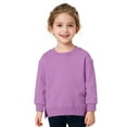 thumbnail image 2 of JIAYUE Boys Girls Sweatshirts Solid Color Side Slit Long Sleeve Crew Neck Pullover For Toddlers Casual Stylish Dailywear, 2 of 7