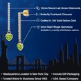 thumbnail image 2 of Gem Stone King 14K Yellow Gold Green Peridot and Lab Grown Diamond Earrings for Women | 1.36 Cttw | Gemstone August Birthstone | Heart Shape 5MM, 2 of 6