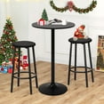 thumbnail image 5 of Bar Table 23.5 Inch Top Cocktail Table Round Pub Table with Metal Base MDF Tabletop Modern High Top Table Round Table for Cocktail, Bistro, Party, Black, 5 of 10