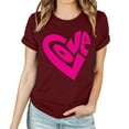 thumbnail image 1 of LSLJS Haut à Manches Courtes Imprimé pour la Saint-Valentin pour Femmes, Col Rond, Cadeaux pour Femmes, 1 of 3