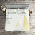thumbnail image 2 of Ambesonne Inspirational Quilted Coverlet 3 Pcs, Sailing Travel, King Size, Pale Blue White, 2 of 2