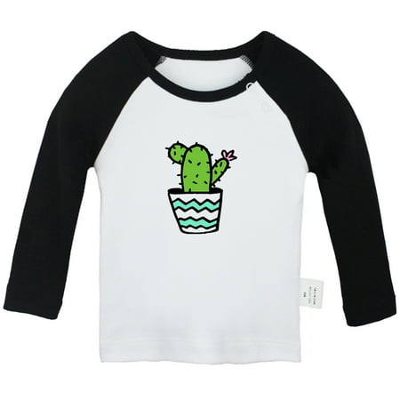

Nature Cactus Pattern T shirt For Baby Newborn Babies T-shirts Infant Tops 0-24M Kids Graphic Tees Clothing (Long Black Raglan T-shirt 18-24 Months)