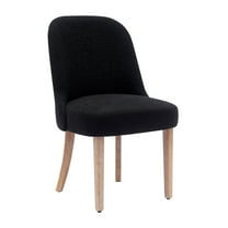 Contemporary Water and Stain Resistant Boucle Fabric Upholstered Dining Side Chair, Black