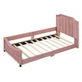 thumbnail image 4 of CoSoTower Twin Size Upholstered Daybed with Classic Stripe Shaped Headboard, Pink, 4 of 9