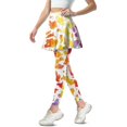 thumbnail image 2 of COEQINE Women High Waist Yoga Skirted Legging for Women with Pockets Orange Cow Spot Print Pleated Tennis Skirts with Leggings Elastic Breathable Golf Leggings, 3XL, 2 of 7