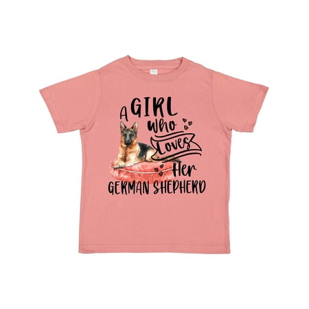 

Inktastic A Girl Who Loves Her German Shepherd Gift Toddler Boy or Toddler Girl T-Shirt