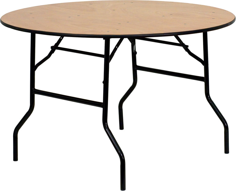 4 Foot Round Wood Folding Banquet Table, 6 Ft Round Wood Folding Banquet Table