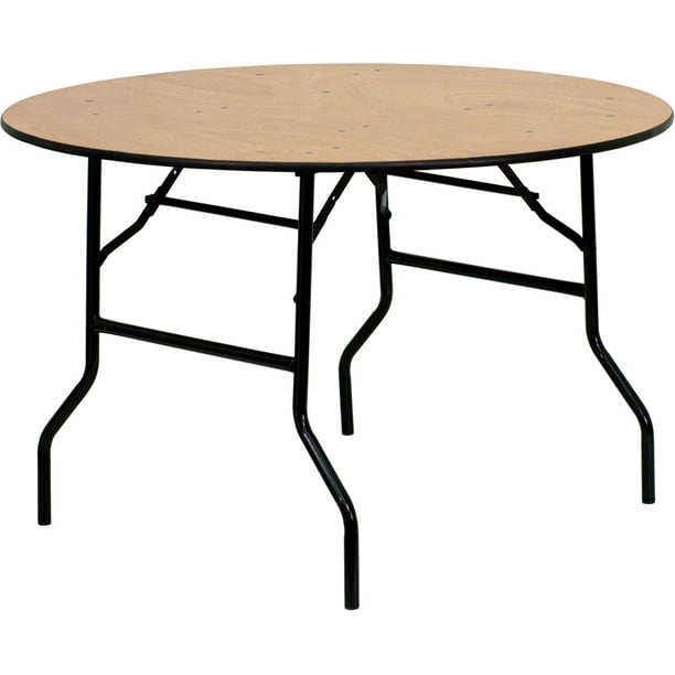 4 Foot Round Wood Folding Banquet Table, 4 Foot Round Table Top