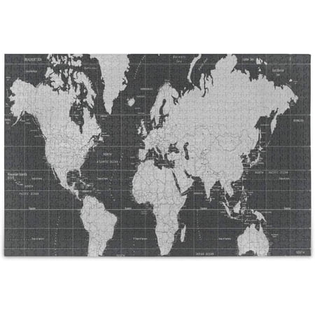 Hyjoy World Map Puzzle 500 Pieces Wooden Puzzle Artwork Jigsaw Puzzle Home Decor, 20.5 x 14.9 Inch