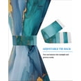 thumbnail image 4 of Turquoise Gold Blackout Curtains French Door Curtains for Door Window, Modern Teal Blue Marble Textured Privacy Drapery for Patio/Sidelight Doors, 1 Panel with Tieback, 54 x 72 Inches, 4 of 6