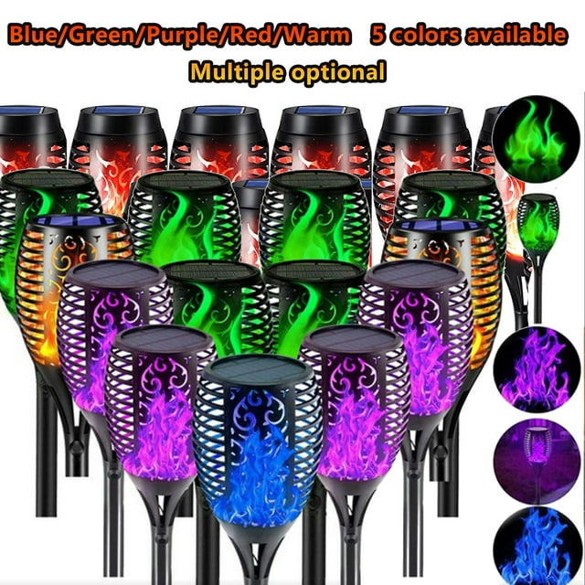 6/9/12pcs Outdoor Solar Lights - Led Solar Lights With Realistic Flames For Decorating Gardens, Terraces, Paths, Lawns Auspicio's Waterproof Solar Tor