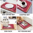 thumbnail image 4 of Coffee Mat, Coffee Vintage Red Pattern Coffee Bar Mat for Coffee Station Accessories and Organizer, Absorbent Dish Drying for Kitchen Counter, Coffee Bar Decor Coffee Machine Mat 19.5x12in, 4 of 7