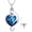 A-Cat-Blue Heart, variant on Cat/Dog Urn Necklace for Ashes Sterling Silver Pet Cremation Keepsake Memorial Jewelry for Ashes for Women , Embellished with Crystals from Austria, Personalized Custom Name Bar/Picture