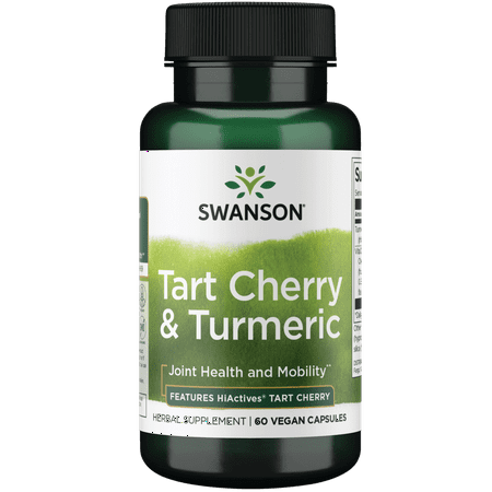 Swanson Tart Cherry and Turmeric - Features Hiactives Tart Cherry 60 Veggie Capsules