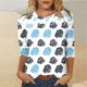 thumbnail image 1 of Xuyuer Women's Spring Summer Hawaiian Print Loose Casual Round Neck 3/4 Sleeve T-Shirt, Floral Pullover Top for Beach Vacations, Tropical Parties and Summer Holiday Style, 1 of 6