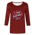 thumbnail image 4 of Guieoi Oversized CrewNeck Tops Women Valentines Day Heart Holiday Gifts Tees Long Sleeve Tops Crew Neck Shirts Spring Novelty Pink Clothes Red S, 4 of 5