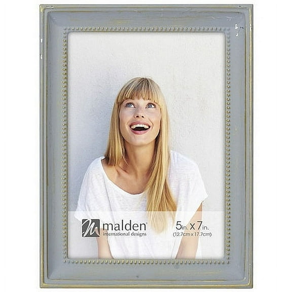 SUTTON GRAY-WASH on Beaded METALLIC 5x7 frame  - 5x7