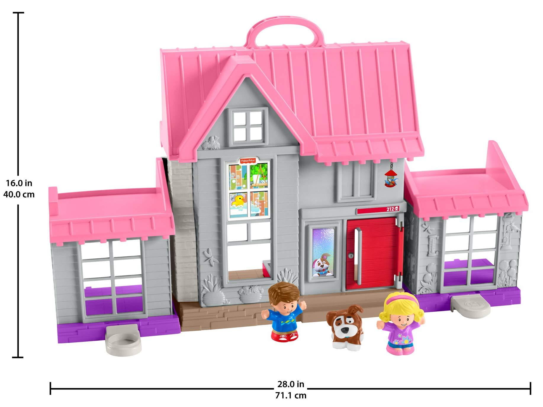 Fisher Price Little People Big Helpers Home House Pink sounds New dog puppy  toy 887961685275