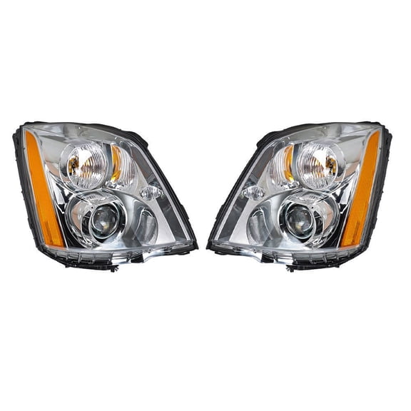 For Cadillac DTS 2008 -2011 Chrome Headlight Assembly HID/Xenon Left Right Side