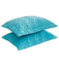 thumbnail image 6 of Set of 2 Pillow Shams King Size Floral Quilted - Perfect for Bedding Decor (Blue), 6 of 6