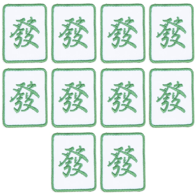 10pcs Mahjong Style Cloth Patches Embroidery Cloth Pastes Accessories Embroidery Pastes