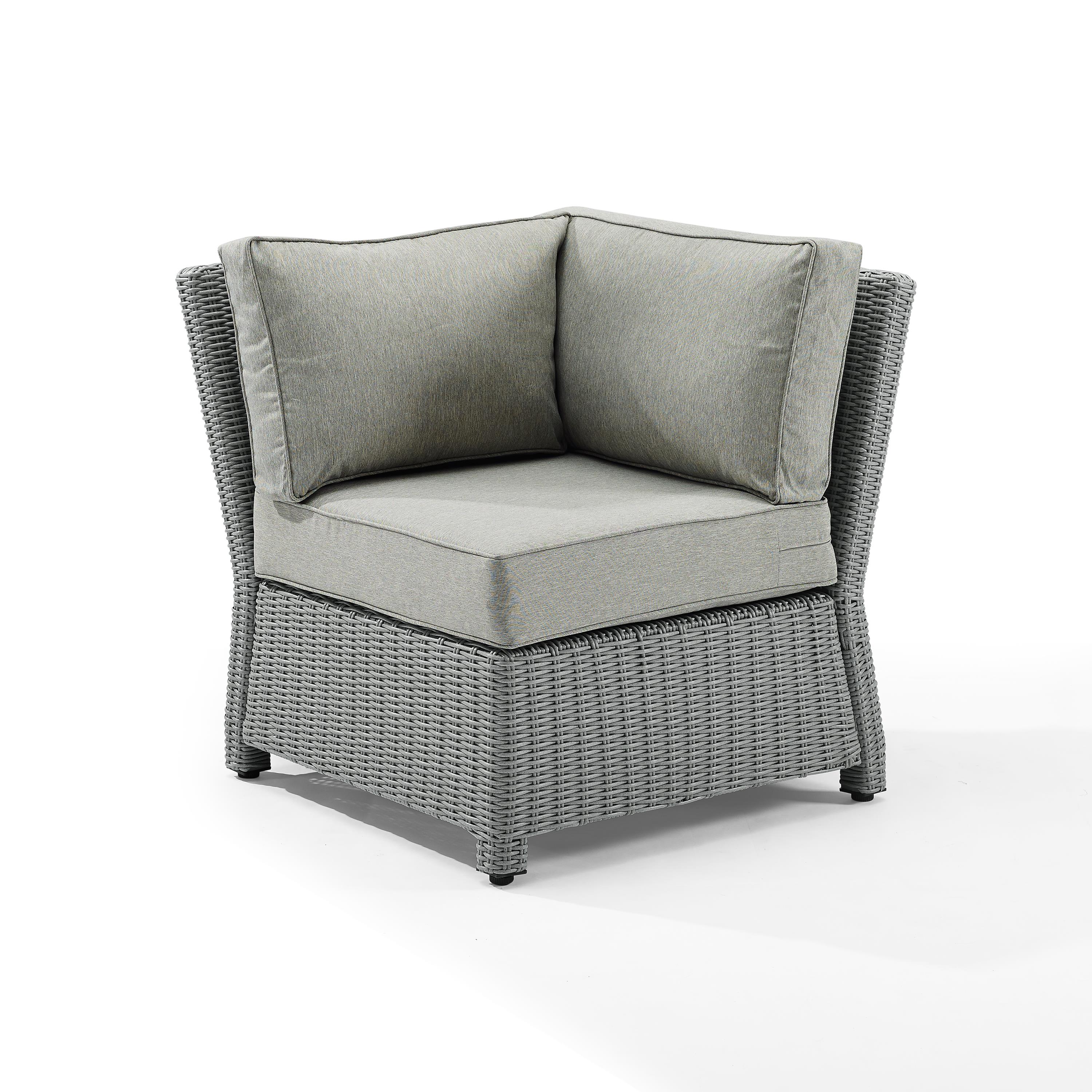 Crosley Bradenton Wicker Patio Corner Chair in Gray - image 2 of 10