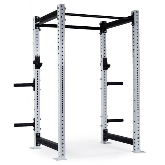 Titan Fitness X-3 Series 80" White Bolt-Down Power Rack, 36" Depth, Rackable 1650 LB Cage, 1.25" and 2" Pull Up bars, Standard J-Hooks, Weight Plate Holders, Weightlifting and Strength Training