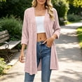 thumbnail image 6 of cocolona Cardigan Sweaters for Women 3/4 Sleeve Open Front Lightweight Tunic Cardigan Casual Loose Fall Tops, 6 of 6