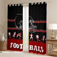 thumbnail image 2 of jejeloiu Boys Ball Game Black Out Curtains,American Rugby Sport Curtains Pack of 2 (42x63 Each),Black Football Helmet Bedroom Curtains For Boys Kids,Microfiber Bedroom Decor, 2 of 6