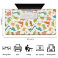 thumbnail image 5 of Long Mouse Pads for Desk,White Cartoon Colorful Dinosaurs Pattern Desk Mats on Top Of Desks, Desk Mouse Pad Extra Large with 3mm Non-Slip Base and Stitched Edge for Gaming,Office,Work,Home 47.3"x23.6", 5 of 6