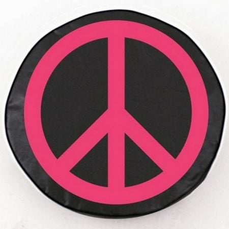 Tire Cover by Holland Bar Stool - Pink Peace Sign, Black - 29.75'' x 8''