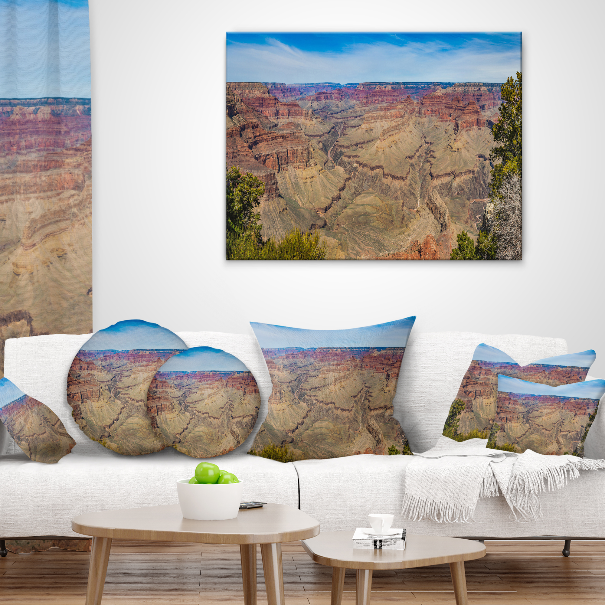 Designart Grand Canyon National Park - Landscape Printed Throw Pillow - 18x18