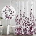 thumbnail image 5 of Red Botanical Shower Curtain, Waterproof Shower Curtains for Bathroom, Dragonfly Flower Leaf Retro Chinese Washable Fabric Bathtub Curtain Set Bath Decor with 12 Hooks Stall 36"x72", 5 of 8