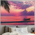 thumbnail image 2 of GOSMITH Purple Tapestry For Bedroom Purple Sunset On The Beach Palm Leaves Tapestries Wall Art Decoration Wall Hanging For Living Dorm Room Bedroom Painting, 2 of 6