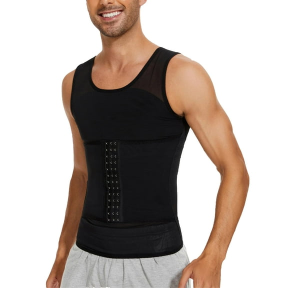 Lilvigor Men Body Shaper Compression Shirts Slimming Vest Tummy Control Underwear Girdle Waist Slimmer Shapewear