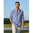 thumbnail image 5 of COOFANDY Men's Cotton Linen Shirts Long Sleeve Casual T-Shirts Hippie Summer Beach Tops, 5 of 6