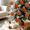 thumbnail image 3 of Flocked Christmas Ball Ornaments Set, Hanging Tree Decorations for Holiday Party Wedding Decor 12 Pack, 3 of 9
