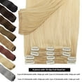 thumbnail image 4 of Benehair Clip In Hair Extensions 100% Remy Human Hair Double Weft Straight Blonde 12inch Thick Full Head, 4 of 12
