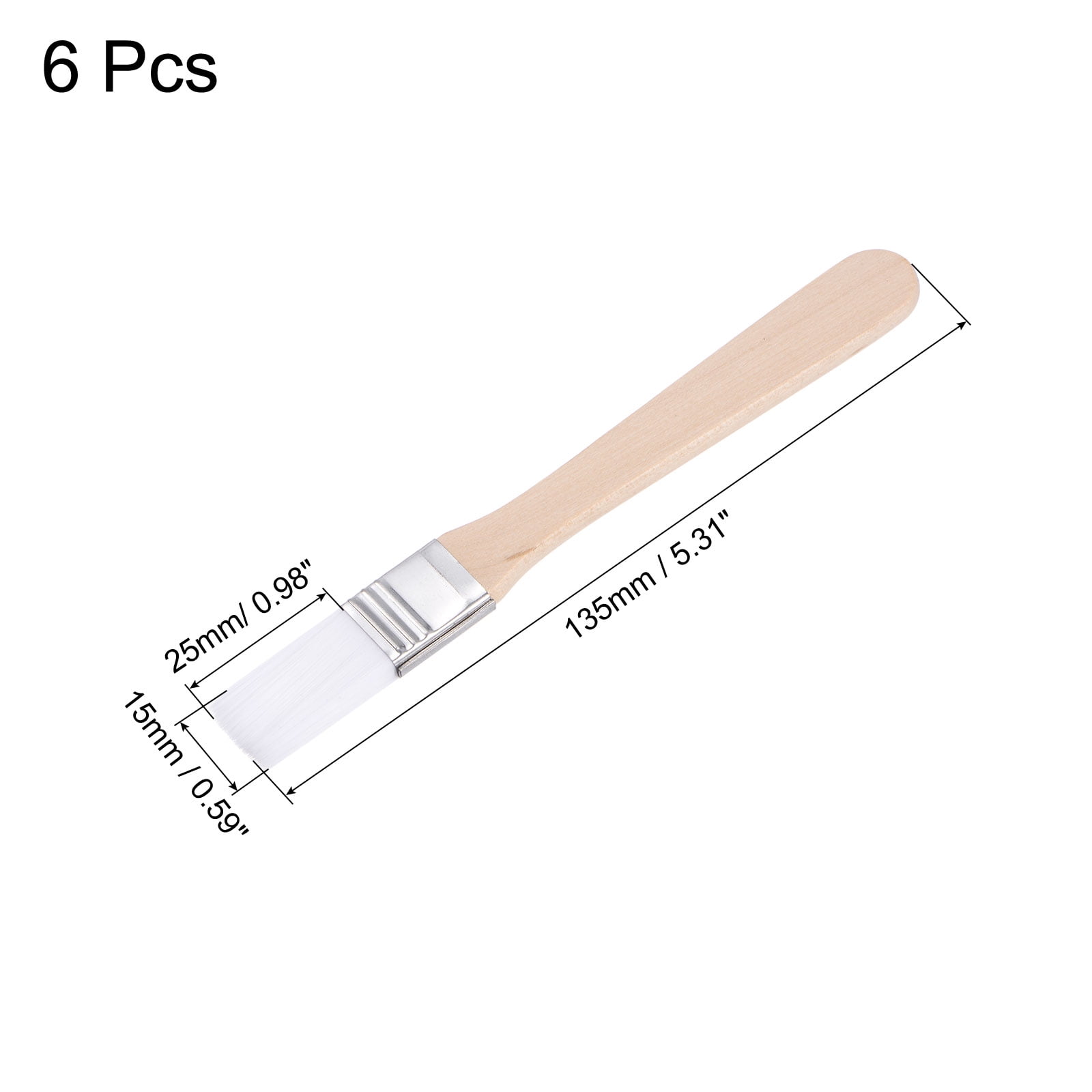 Unique Bargains Natural Bristle with Wood Handle Tool Width Small Paint Brush White 0.6"