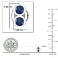thumbnail image 3 of Dazzlingrock Collection Round Blue Sapphire Vertical 2 Stone Style Screwback Stud Earrings for Her (Color Blue, Clarity Highly Included) in 10K White Gold, 3 of 4