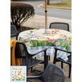 thumbnail image 4 of Outdoor Tablecloth with Umbrella Hole and Zipper, Happy Easter Bunny Square Table Cloth 54x54 Inch Waterproof Tablecloth, Spring Floral Burlap Blue Plaid Picnic Table Cover for Patio Camping, 4 of 7