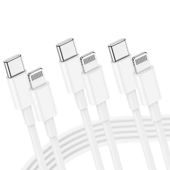 Fast Cable 3-Pack Fast Charger Cable 6FT Compatible iPhone 14/13/12/11/7 Plus/6/6S/6 Plus/5S/SE/Mini/Air