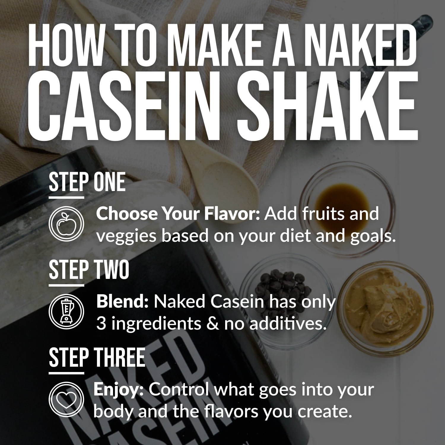 Naked Chocolate Casein - Chocolate Micellar Casein Protein - 5 Pound Bulk, Gmo-Free, Gluten-Free, Soy-Free, Preservative-Free - Stimulate Muscle Growth - Enhance Recovery - 60 Servings