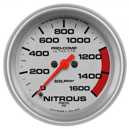 Ultra Lite Nitrous Pressure Gauge - AutoMeter 4474 Ultra-Lite Electric Nitrous Pressure Gauge