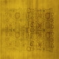 thumbnail image 1 of Ahgly Company Machine Washable Indoor Square Oriental Yellow Industrial Area Rugs, 4' Square, 1 of 4
