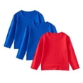 thumbnail image 2 of Nmnitkp Boys Long Sleeve Shirts Fashion Girls Long Sleeve Shirts Crew Neck Casual Boys Clothes High-Quality Fabric Cute Sweatshirts 3 Pack Blue,12 Months, 2 of 7