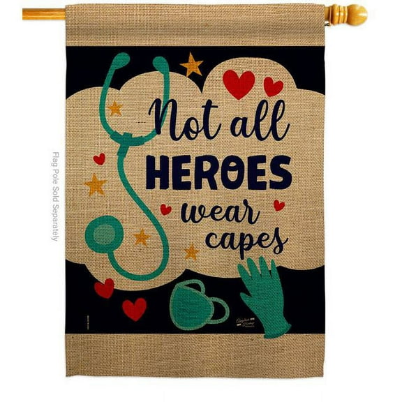 Angeleno Heritage H137206-BO Our Heroes First Responders EMT 28 x 40 in. Double-Sided Decorative Vertical House Flags for Decoration Banner Garden Yard Gift